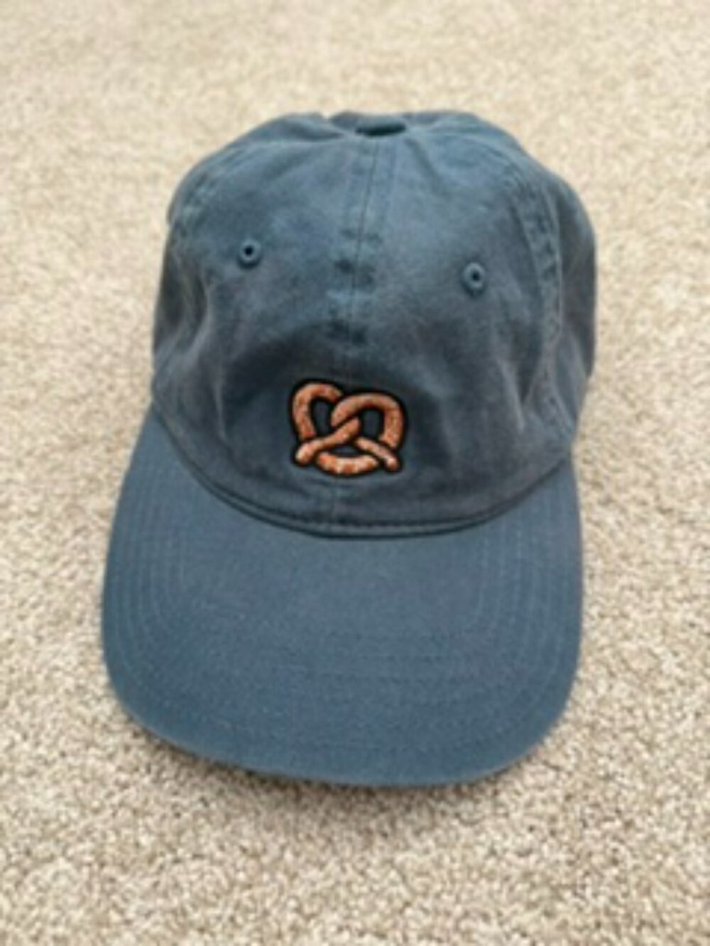 Pretzel Baseball Cap Blue Navy Classic 6-Panel Unstructured Hat Men Women Unisex - Picture 2 of 6